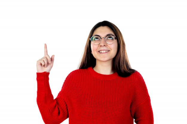 Brünettes Mädchen mit Brille