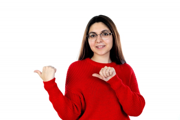 Brünettes Mädchen mit Brille