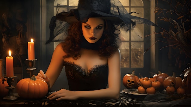 Brujas encantadoras con encantos místicos de Halloween
