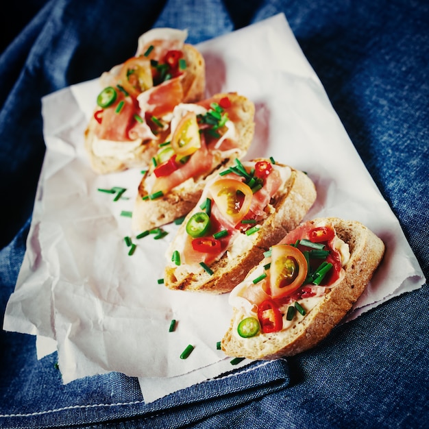 Bruschetta de comida italiana