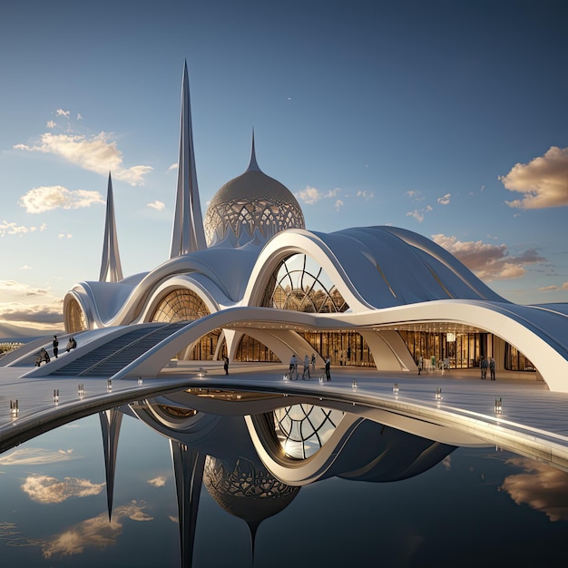 Brutalismo futurista estilo mesquita