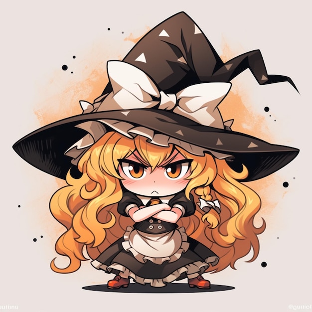 bruxa de halloween chibi