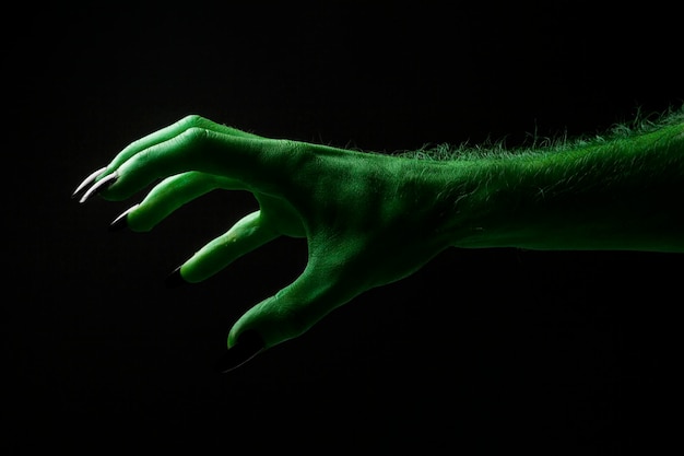 Bruxas verdes de Halloween ou mão de monstro zumbi