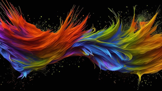 Foto bstract 3d flüssige holografische wellenlinien trendy vibrant fluid colors