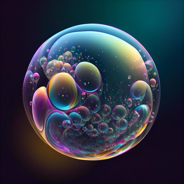 Bubble Abstract 3D Render de burbujas de colores