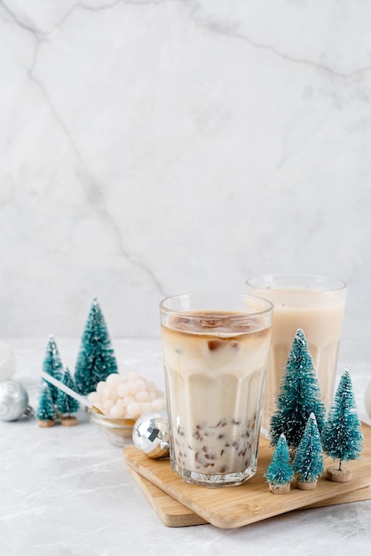 Bubble Milk Tea mit Eis und köstlicher Tapioka