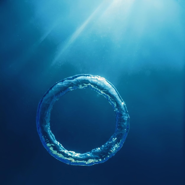 Bubble Ring Underwater asciende hacia el sol.