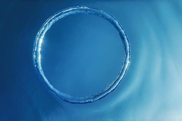 Foto bubble ring underwater, ring bubble.