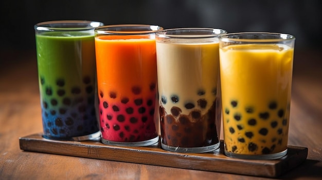 Bubble Tea kann neben Tapiokaperlen auch mit verschiedenen zähen Generative AI-Zutaten serviert werden