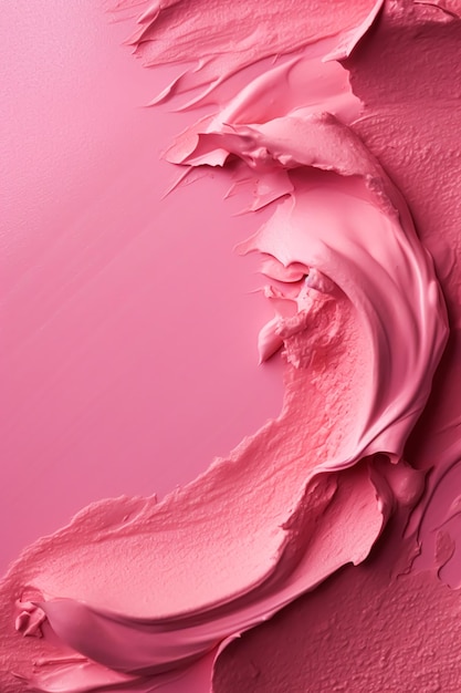 Bubblegum maquillaje rosa textura del producto de belleza como maquillaje abstracto fondo cosmético cosméticos triturados postprocesados generativos ai