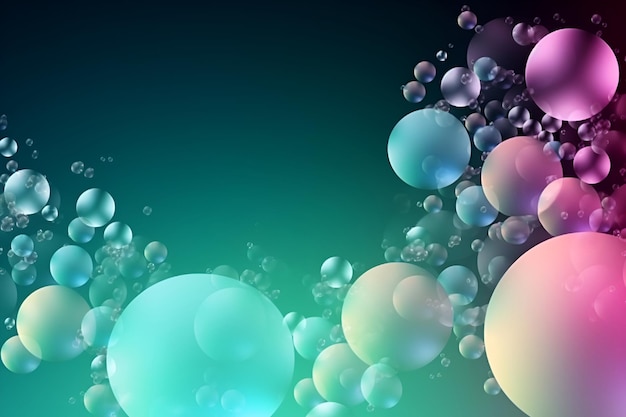Bubbles abstractos de fondo Bubbles transparentes y coloridos realistas en un fondo de colores de moda Hermosas esferas voladoras púrpuras y azules de colores al azar esferas mates flotantes de fondo