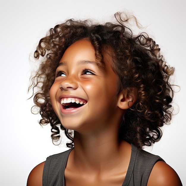 Bubbly Trinidadian Girl lacht in einem professionellen Studio-Headshot