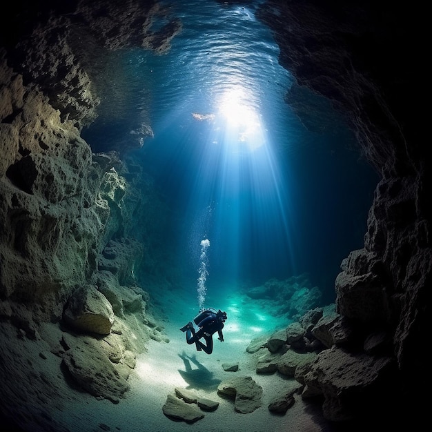 buceo en cuevas mundo submarino