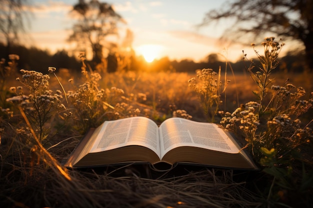 Foto buch auf dem gras