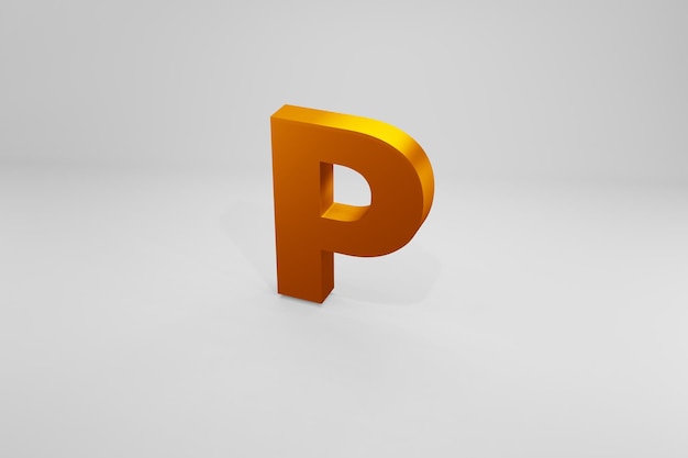 Buchstabe A goldene Typografie 3D-Render auf isoliertem weißem Hintergrund