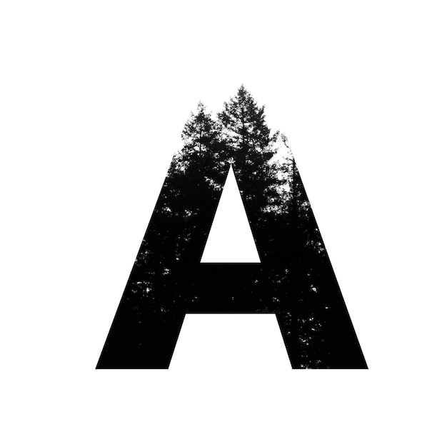 Buchstabe A Hipster-Wildnis-Schriftart Outdoor-Abenteuer