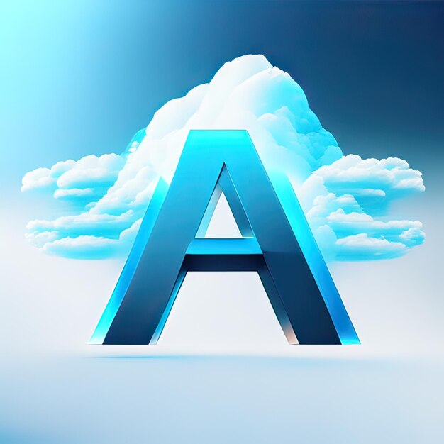 Foto buchstabe a-logo am himmel mit wolken generative ki