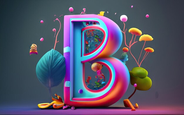 Foto buchstabe b in 3d