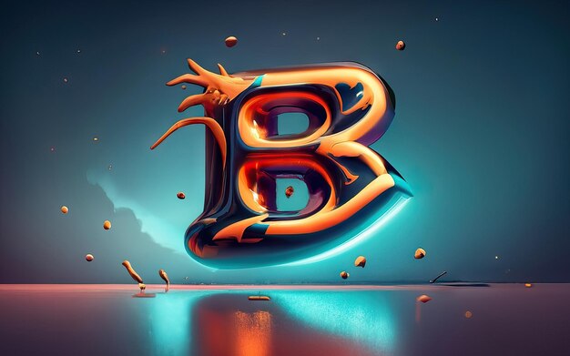 Foto buchstabe b in 3d