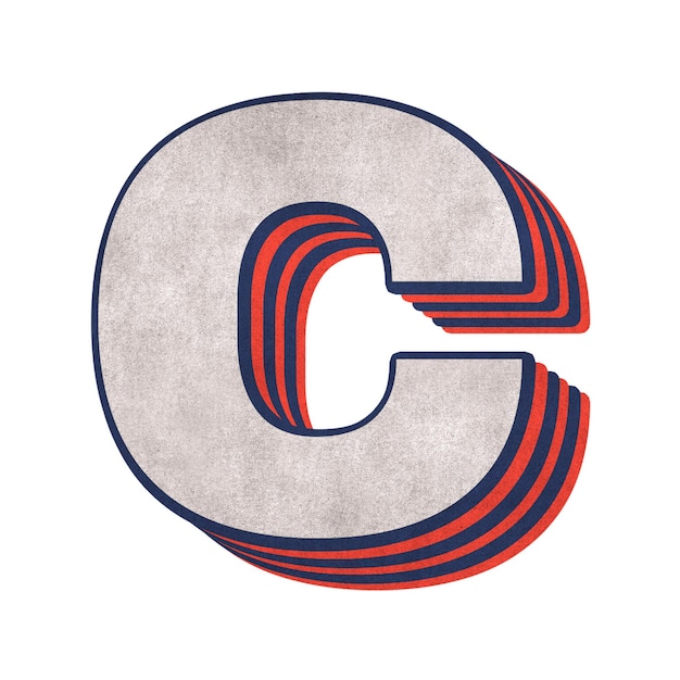 Buchstabe C png geschichteter Effekt Alphabettext