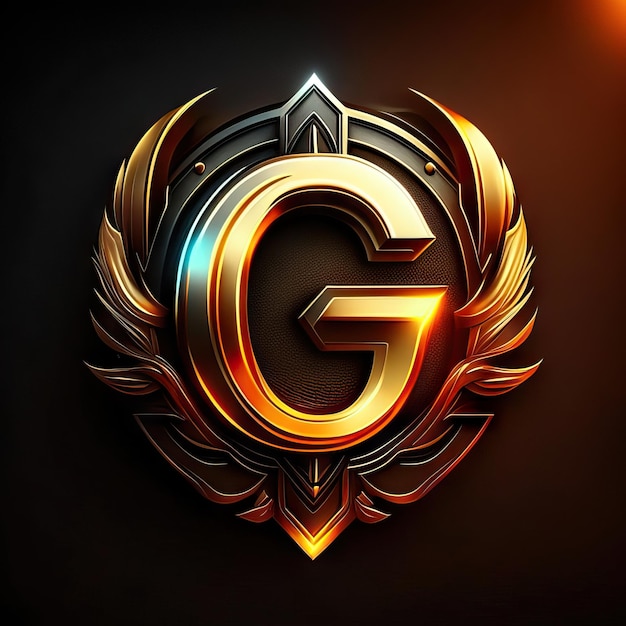 Buchstabe G-Logo mit goldenen Details