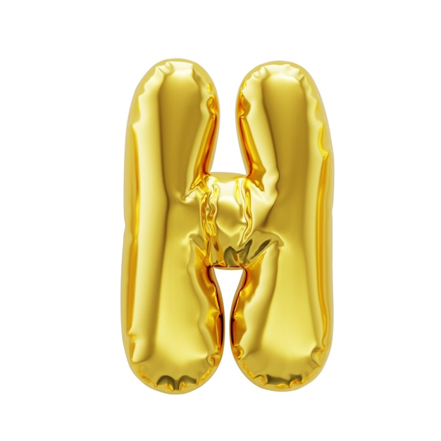 Buchstabe H glänzend goldene aufblasbare Ballons