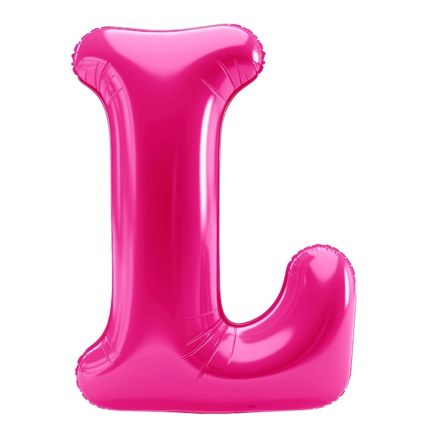 Buchstabe L png 3D rosa Ballon Alphabet durchsichtiger Hintergrund