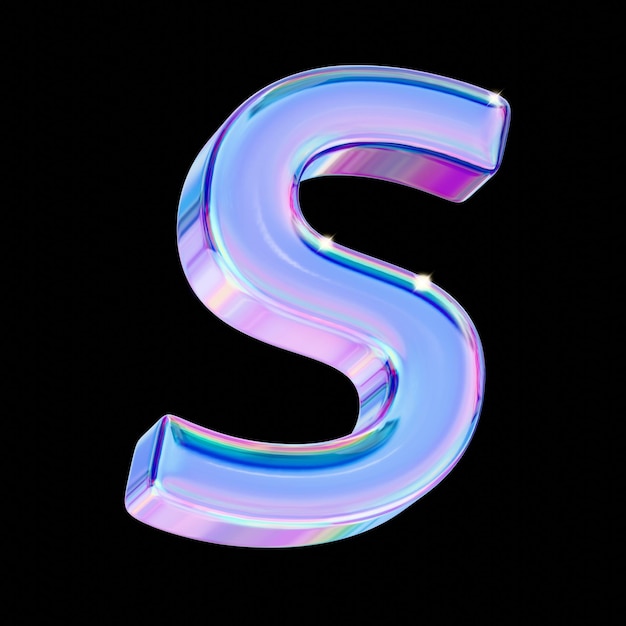 Buchstabe S im chromatischen 3D-Stil