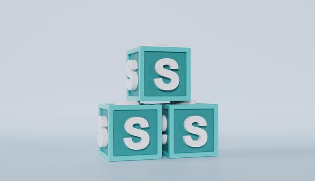 Buchstabenblöcke, Schriftart, 3D-Kinderspielzeug, englisches Alphabet