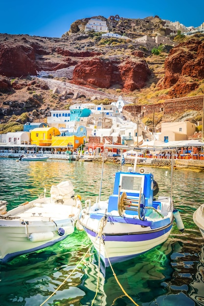 Bucht von Amoudi Santorini Griechenland