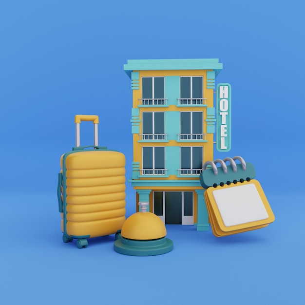 Buchung von Hotelunterkunft, Reise, Urlaubskonzept