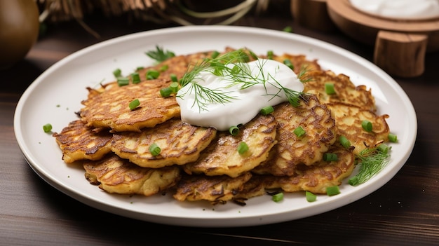 Buchweizen-Kartoffelpuffer mit Sauerrahm