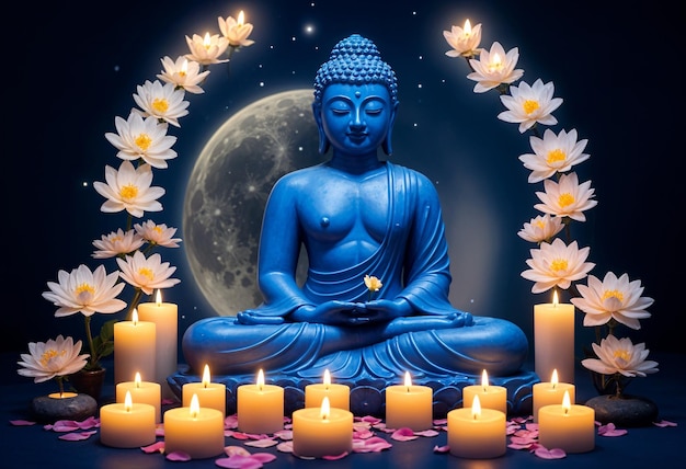Buda Azul na Noite Estrelada