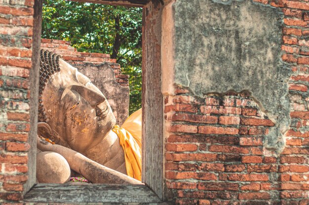 Foto buda de pedra antigo ayutthaya tailândia ásia