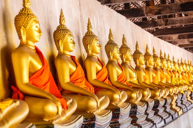 Buda no templo na província de Ayuttaya Tailândia