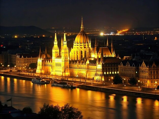 Foto budapeste histórica à noite