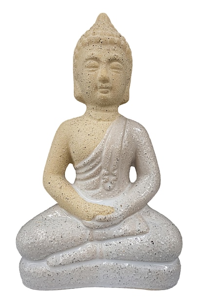 Buddha-Figur isoliert auf weißem Hintergrund.