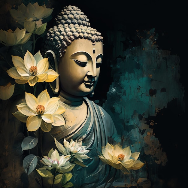 Buddha-Illustration für Buddha Purnima und Vesak-Tag Generative Ai