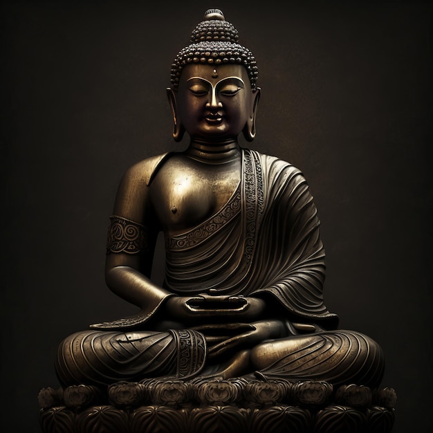 Buddha-Illustration für Buddha Purnima und Vesak-Tag Generative Ai