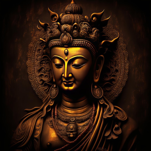 Buddha-Illustration für Buddha Purnima und Vesak-Tag Generative Ai