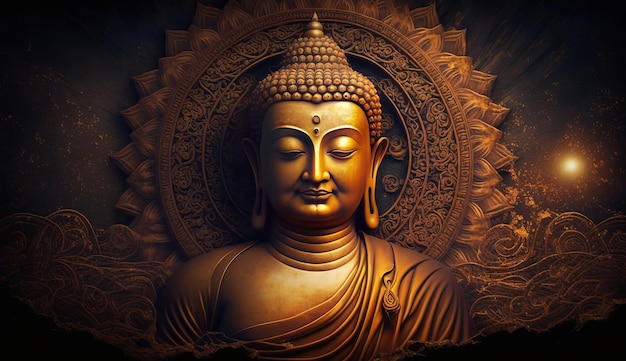 Buddha-Illustration für Buddha Purnima und Vesak-Tag Generative Ai