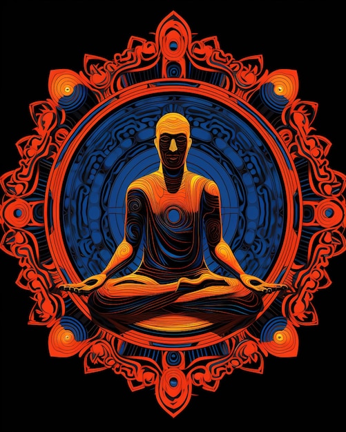 Foto buddha-meditation-symbol-vektor-generativ ai