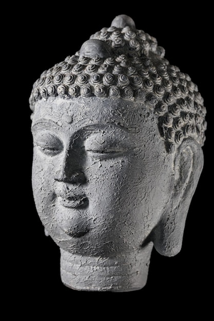 Buddha-Porträt isoliert auf schwarz