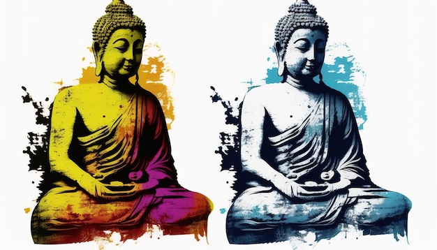 Buddha Purnima oder Vesak Day Illustration Generative ai