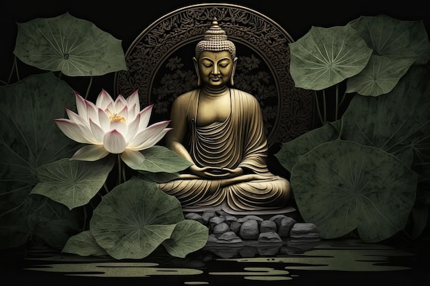 Buddha Purnima Vesak Hintergrund mit Textfreiraum für Text