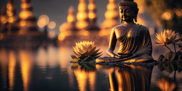 Buddha Purnima Vesak Hintergrund mit Textfreiraum für Text