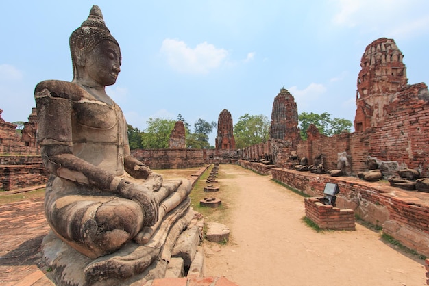 Buddha-Statue gegen den Himmel im Wat Mahathat