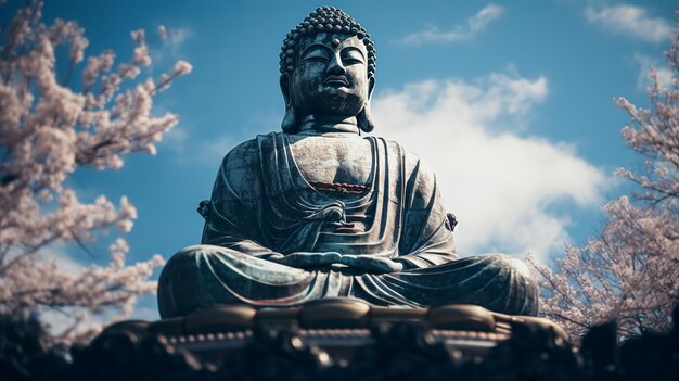 Buddha-Statue im japanischen Stil Generative Ai