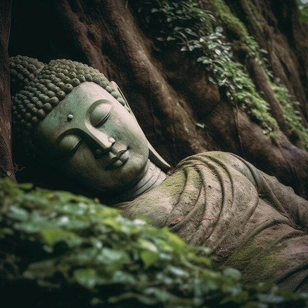 Foto buddha-statue im wald