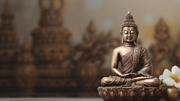 Buddha-Statue mit Kopierraum-Vermittlungskonzept